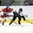 PREROV, CZECH REPUBLIC - JANUARY 07: The Czech Republic's Nikola Dyckova #4 and Japan's Hikaru Yamashita #8 battle for the puck during preliminary round action at the 2017 IIHF Ice Hockey U18 Women's World Championship. (Photo by Steve Kingsman/HHOF-IIHF Images)

